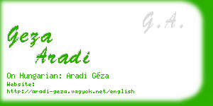 geza aradi business card